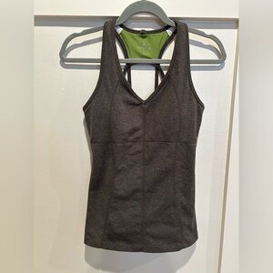 Athleta Empower Tank Top with Built-In Bra - Size Small - Charcoal Gray